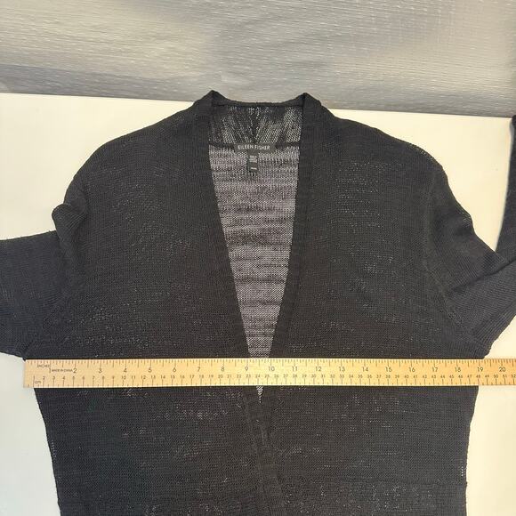 Eileen Fisher Womens M Open Cardigan Linen Blend Lagenlook Minimalist Casual - Picture 7 of 8